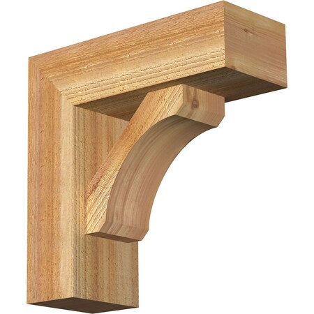 Ekena Millwork Legacy Block Rough Sawn Bracket w/ Offset Brace, Western Red Cedar, 6"W x 16"D x 16"H BKT0604X16X16LEC05RWR
